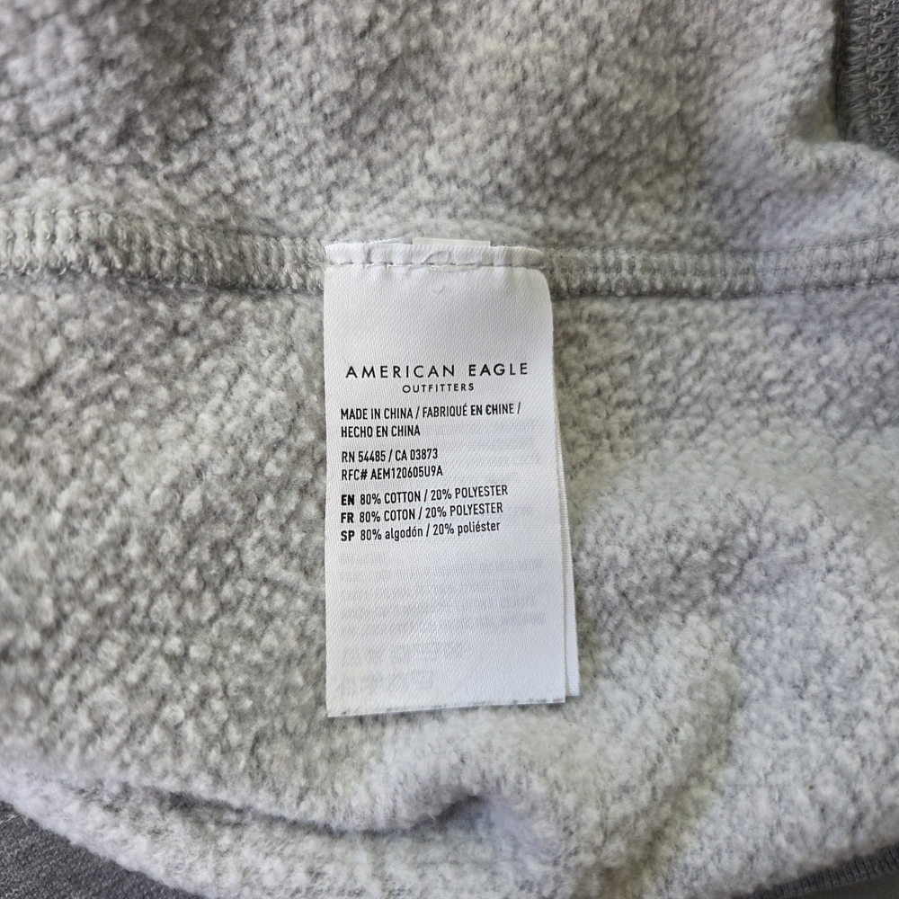 AEO Graphic Fleece Crewneck Sweatshirt Gray Pink Size XS - Picture 9 of 15